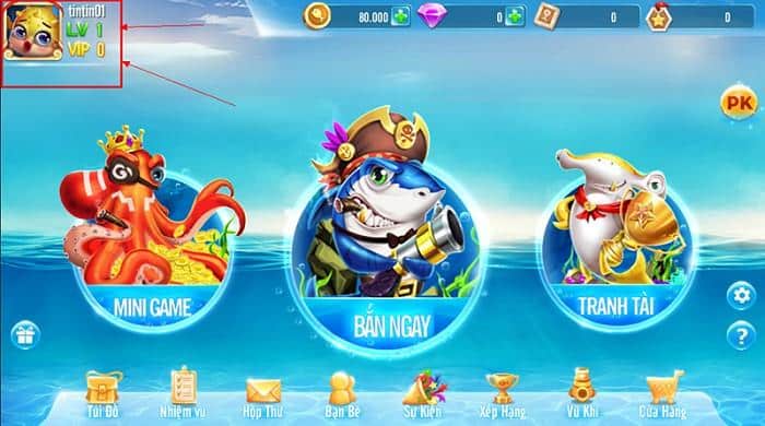 Giao diện bắn cá